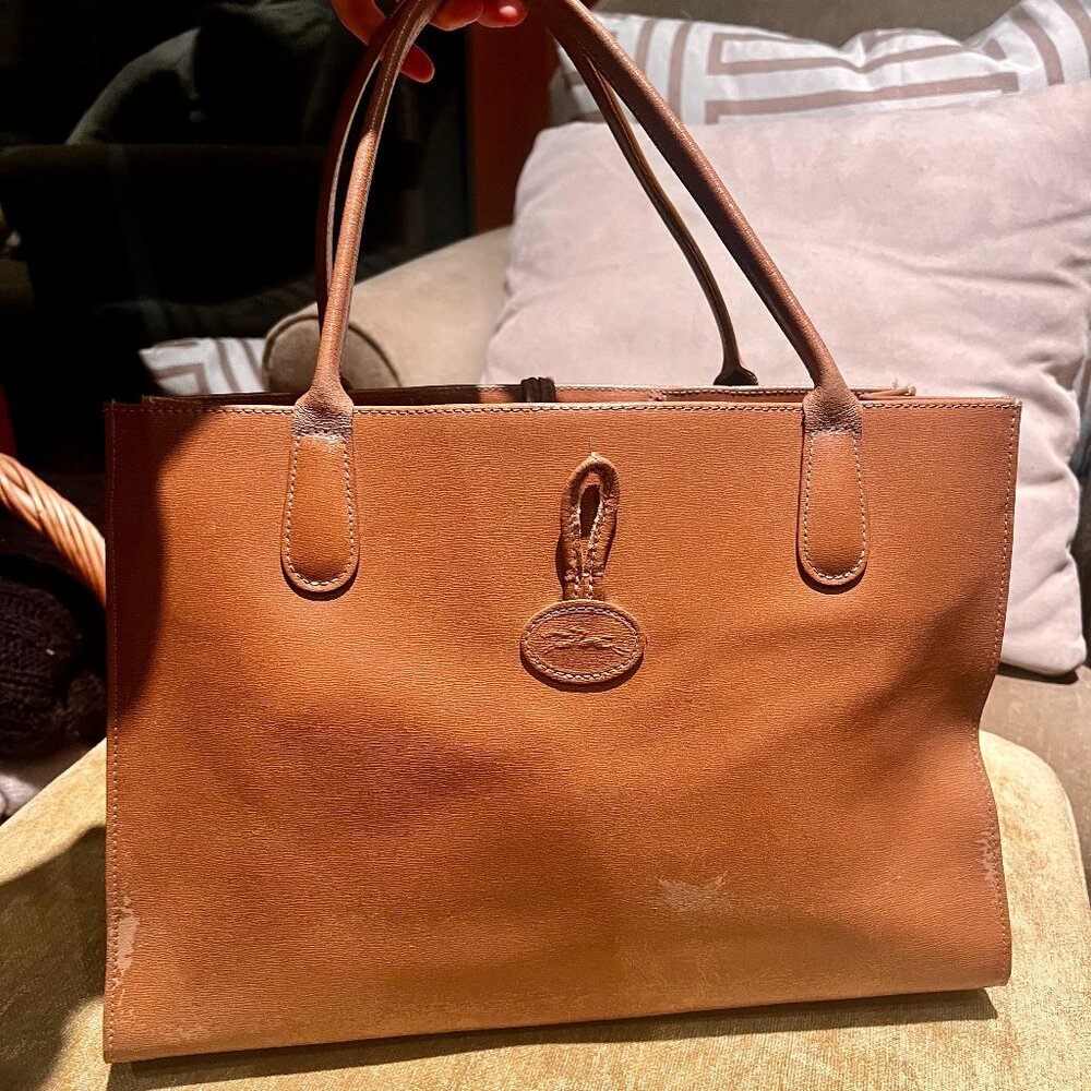 Longchamp Rozo Light Brown Leather Tote Bag